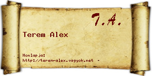 Terem Alex névjegykártya